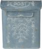 Clayre & Eef Brievenbus 26x11x31 cm Blauw Metaal Rechthoek online kopen